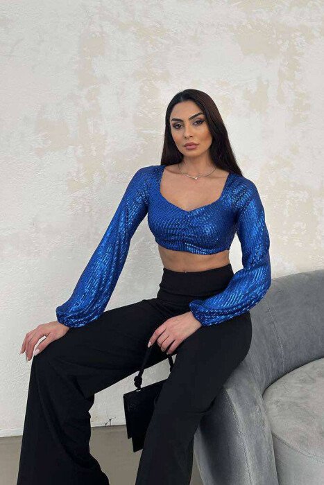 CROP I SHNDRRITSHËM PËR FEMRA NË NGJYRËN BLU - 2