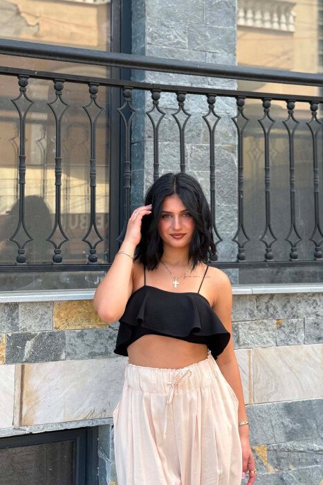 CROP TOP I THJESHTE NJE NGJYRESH PER FEMRA NE NGJYRE TE ZEZE - 4