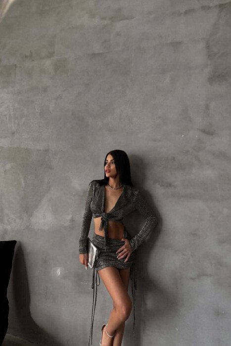 CROP TOP + SKIRT WOMAN TWO PIECE SET BLACK/ E ZEZE - 6