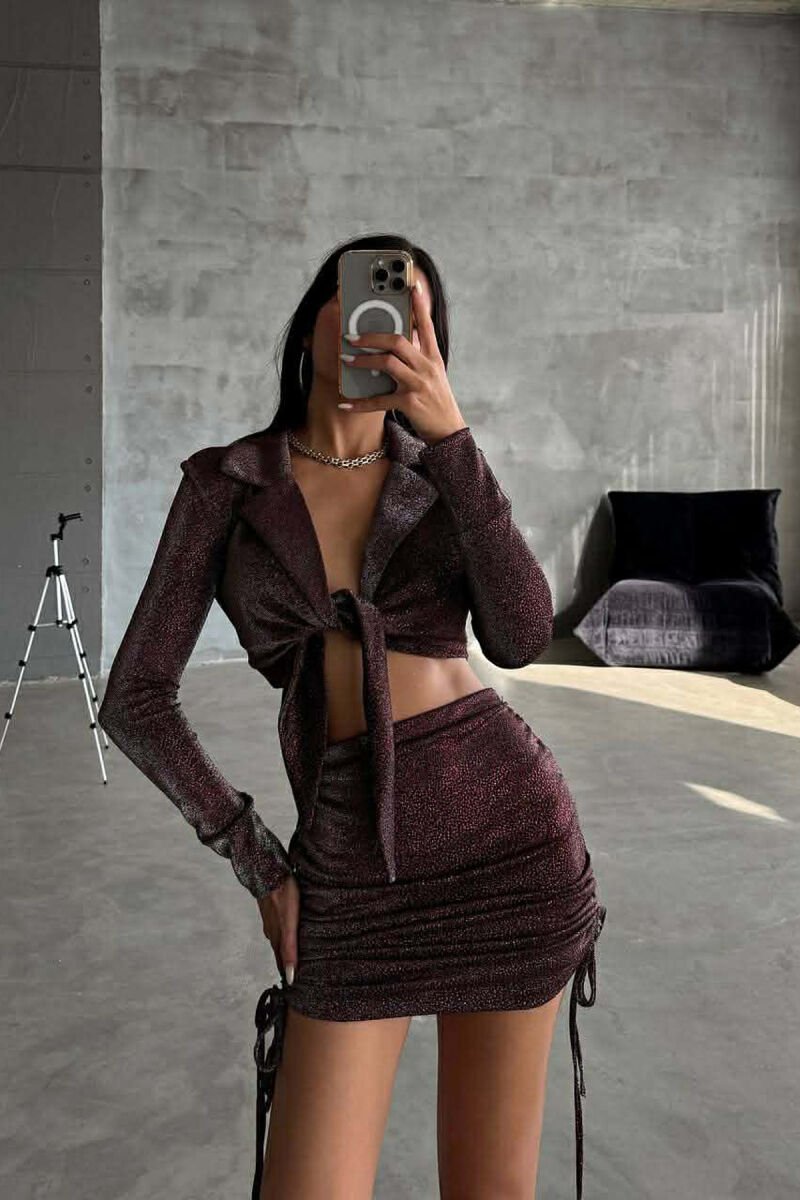 CROP TOP + SKIRT WOMAN TWO PIECE SET RED/E KUQE - 5