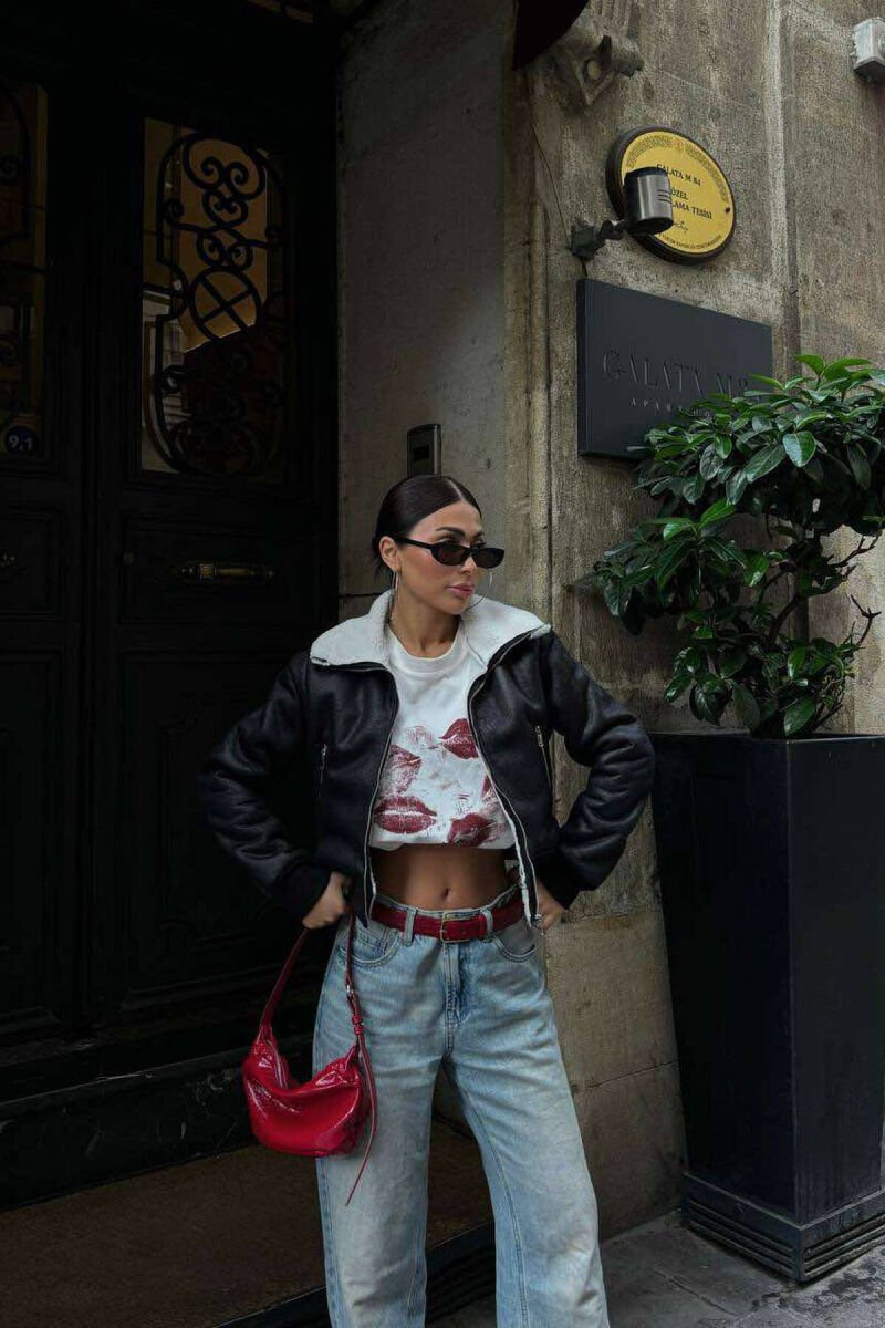 CROPPED FLUFFY WOMEN JACKET BLACK/ E ZEZE - 2