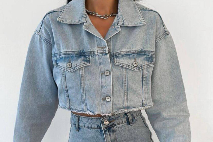 CROPPED DENIM WOMEN JACKET LIGHTBLUE/BZ - 1