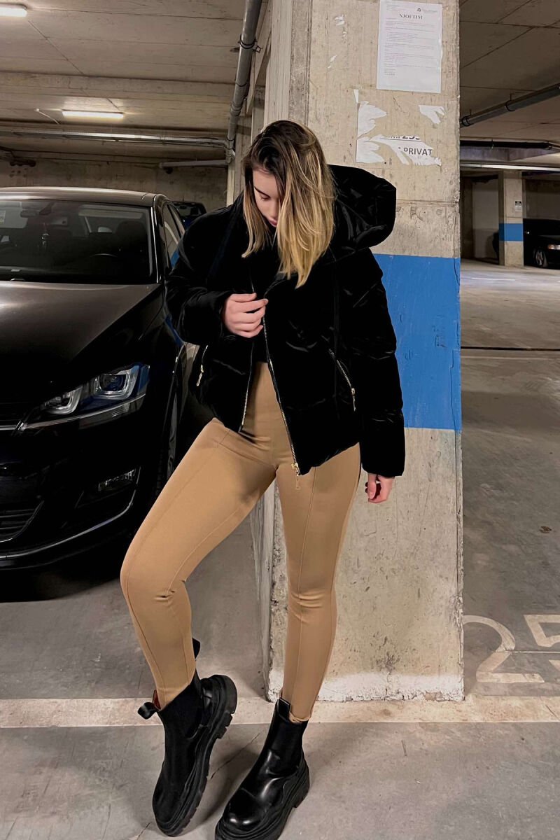 CROPPED HOOD WOMEN PUFFER JACKET BLACK/ E ZEZE - 1