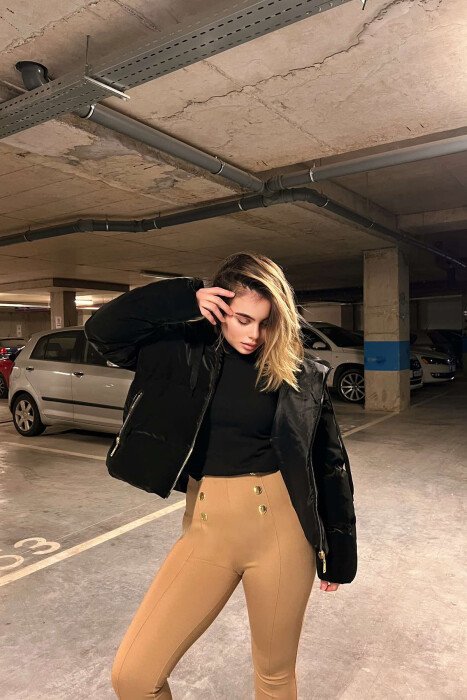 CROPPED HOOD WOMEN PUFFER JACKET BLACK/ E ZEZE - 3