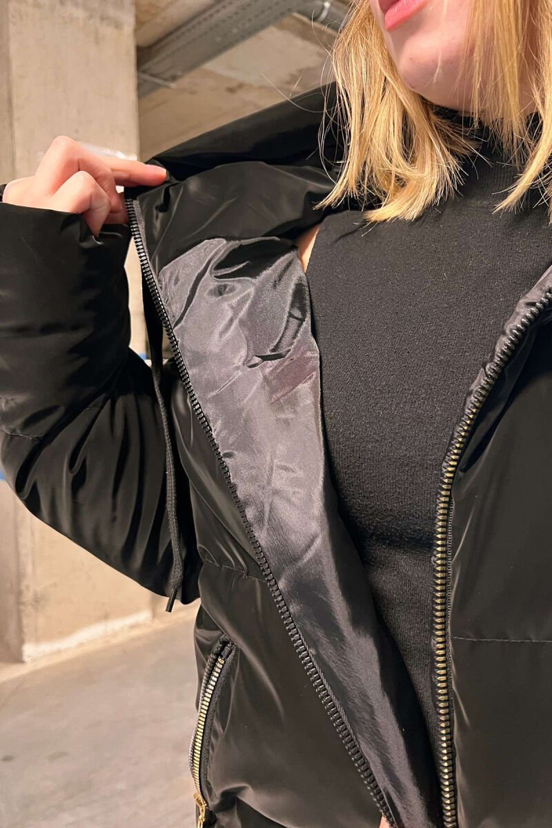 CROPPED HOOD WOMEN PUFFER JACKET BLACK/ E ZEZE - 7