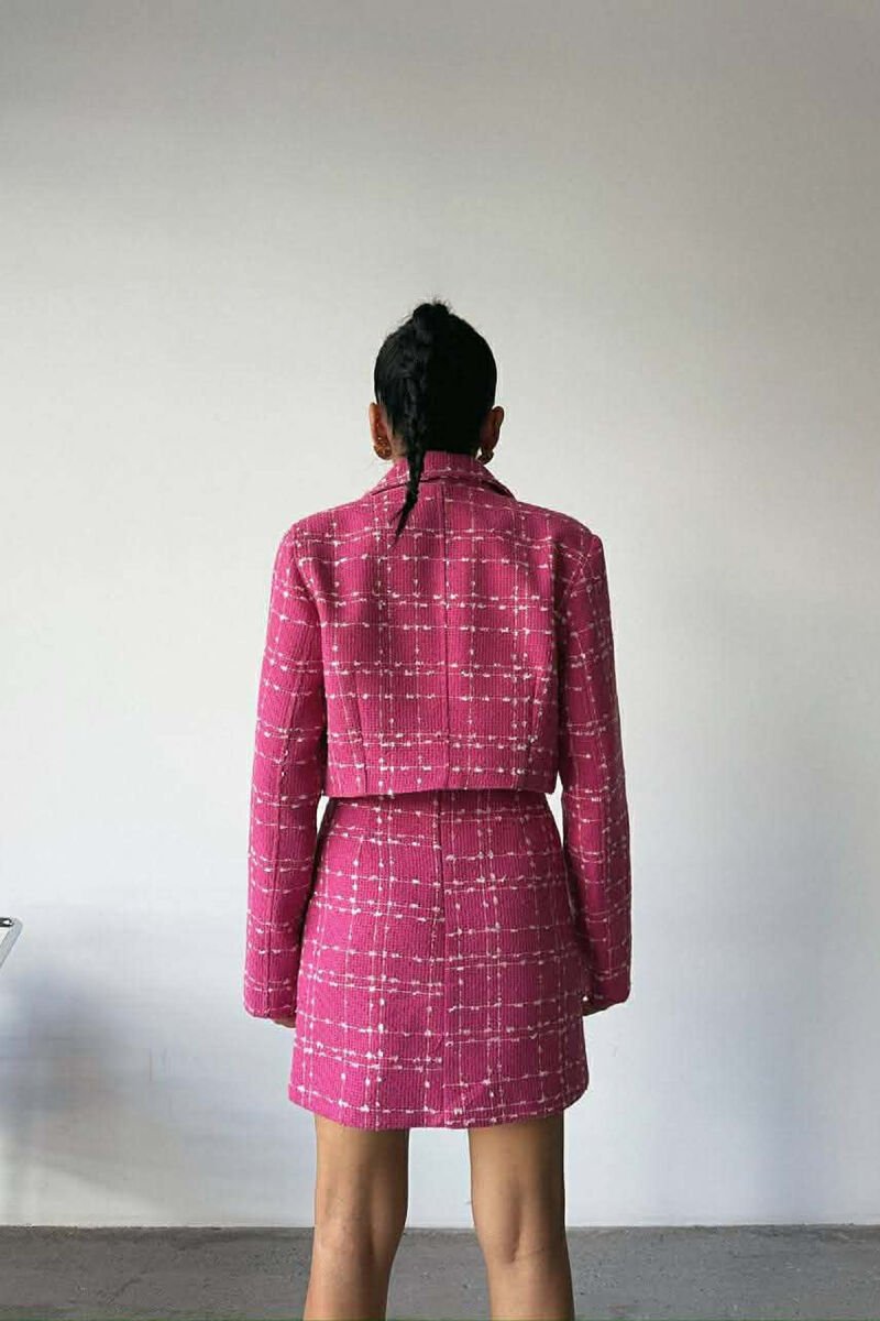 CROPPED JACKET+SKIRT SQUARED WOMEN SET FUCHSIA/CIKLAMI - 6