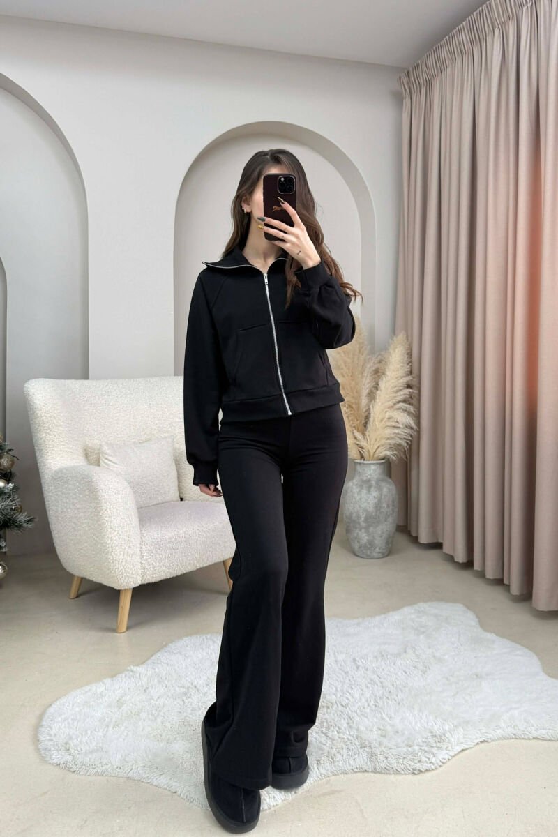 CROPPED JACKET+TROUSERS SIMPLE WOMEN SET BLACK/ E ZEZE - 4