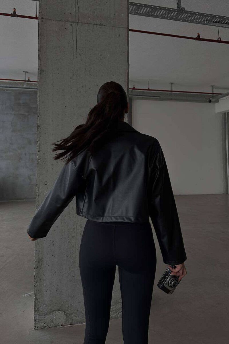 CROPPED LEATHER WOMEN JACKET BLACK/ E ZEZE - 3
