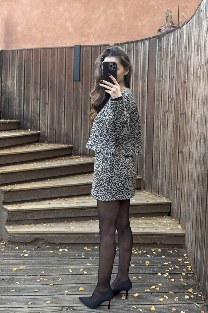 CROPPED LEO JACKET+SKIRT WOMEN SET LEO/LEOPARD - 4