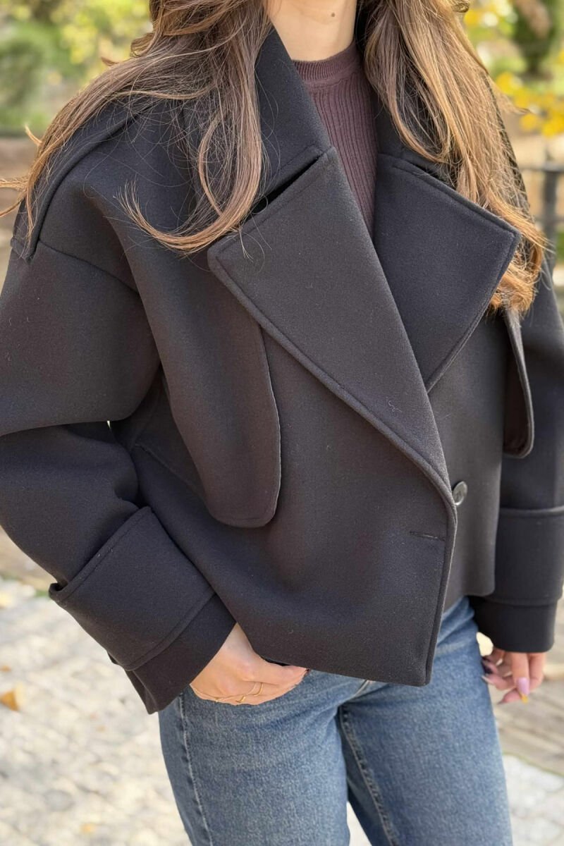 CROPPED ONE COLOR WOMEN JACKET BLACK/ E ZEZE - 2