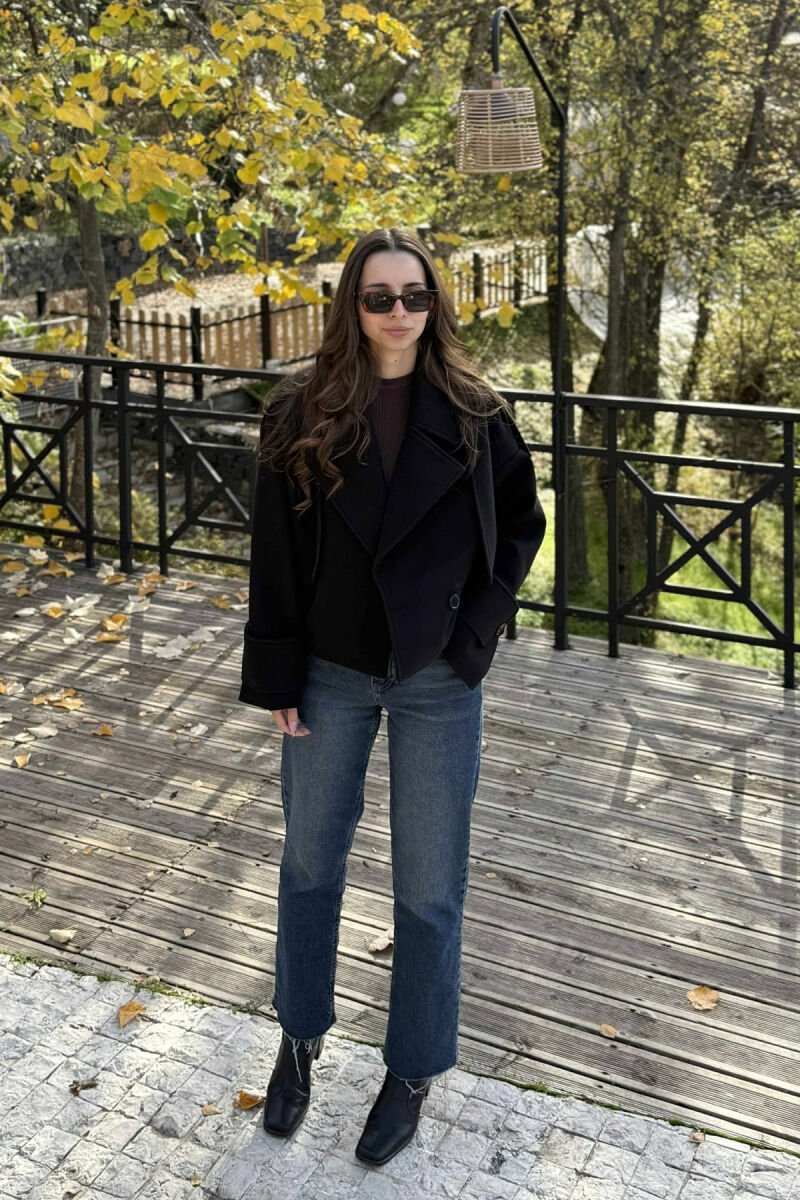 CROPPED ONE COLOR WOMEN JACKET BLACK/ E ZEZE - 3