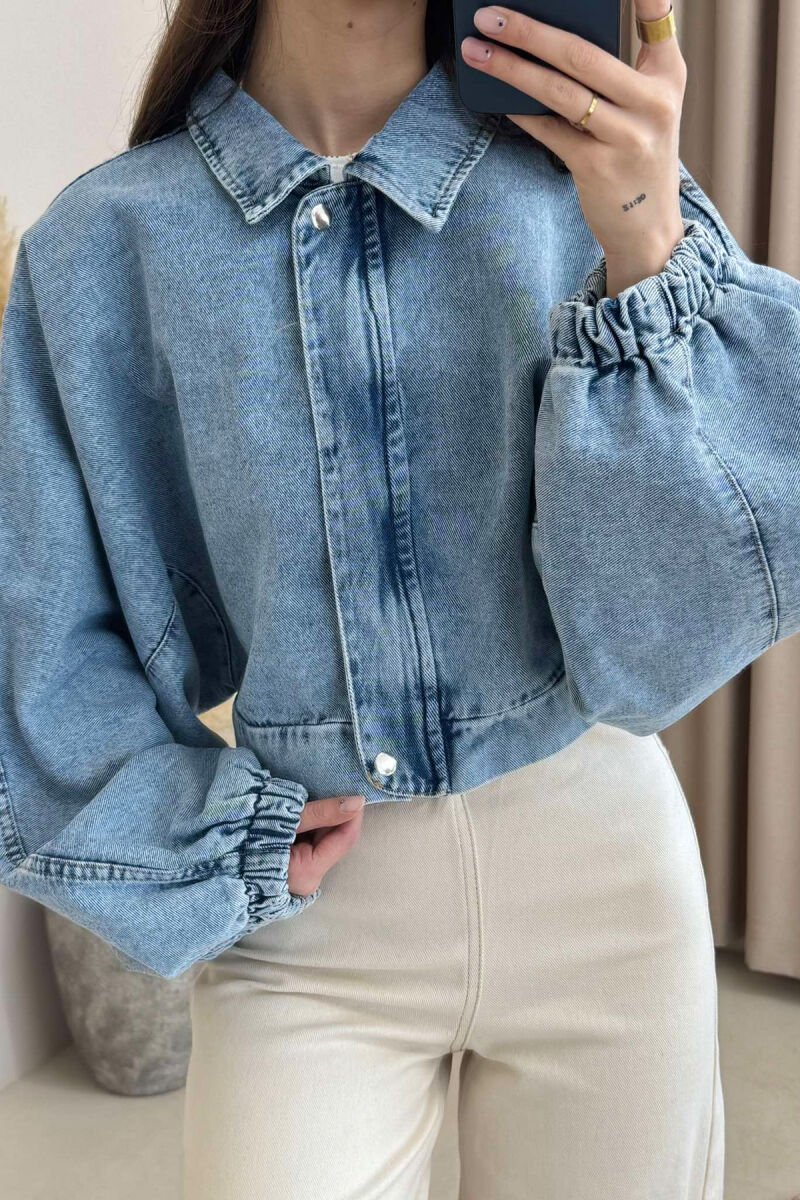 CROPPED SIMPLE DENIM WOMEN JACKET LIGHTBLUE/BZ - 4