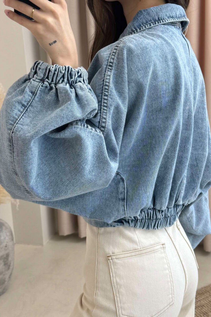 CROPPED SIMPLE DENIM WOMEN JACKET LIGHTBLUE/BZ - 5