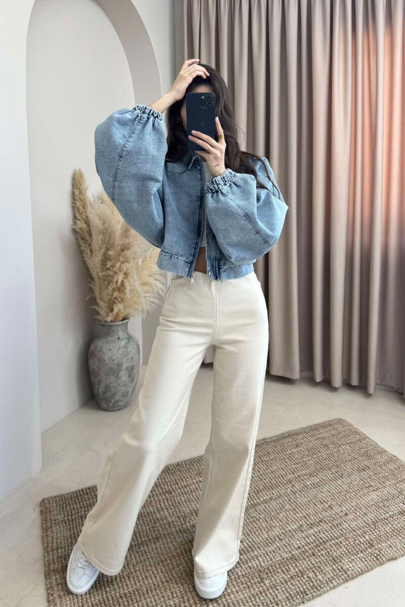 CROPPED SIMPLE DENIM WOMEN JACKET LIGHTBLUE/BZ - 6