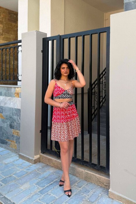CROP+SKIRT DIFFERET COLORS WOMAN SET MULTIPLE/SHNGJ - 2