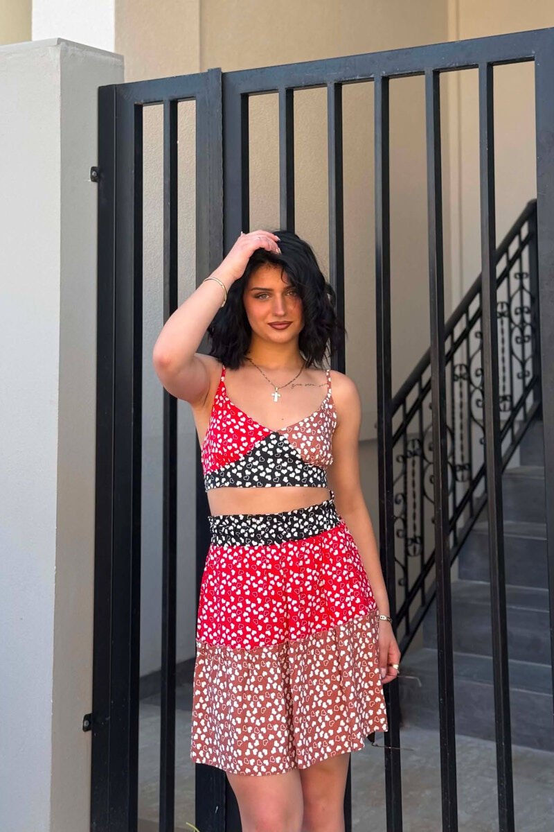 CROP+SKIRT DIFFERET COLORS WOMAN SET MULTIPLE/SHNGJ - 1