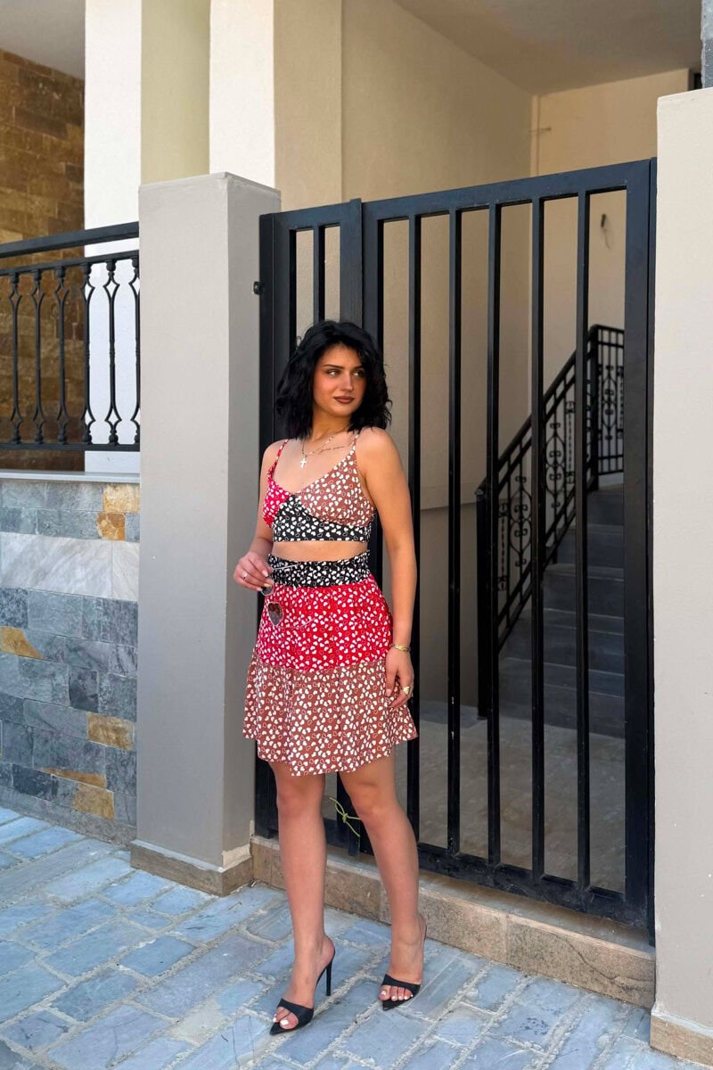 CROP+SKIRT DIFFERET COLORS WOMAN SET MULTIPLE/SHNGJ - 3