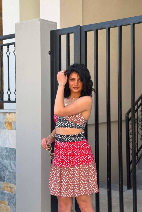 CROP+SKIRT DIFFERET COLORS WOMAN SET MULTIPLE/SHNGJ - 4