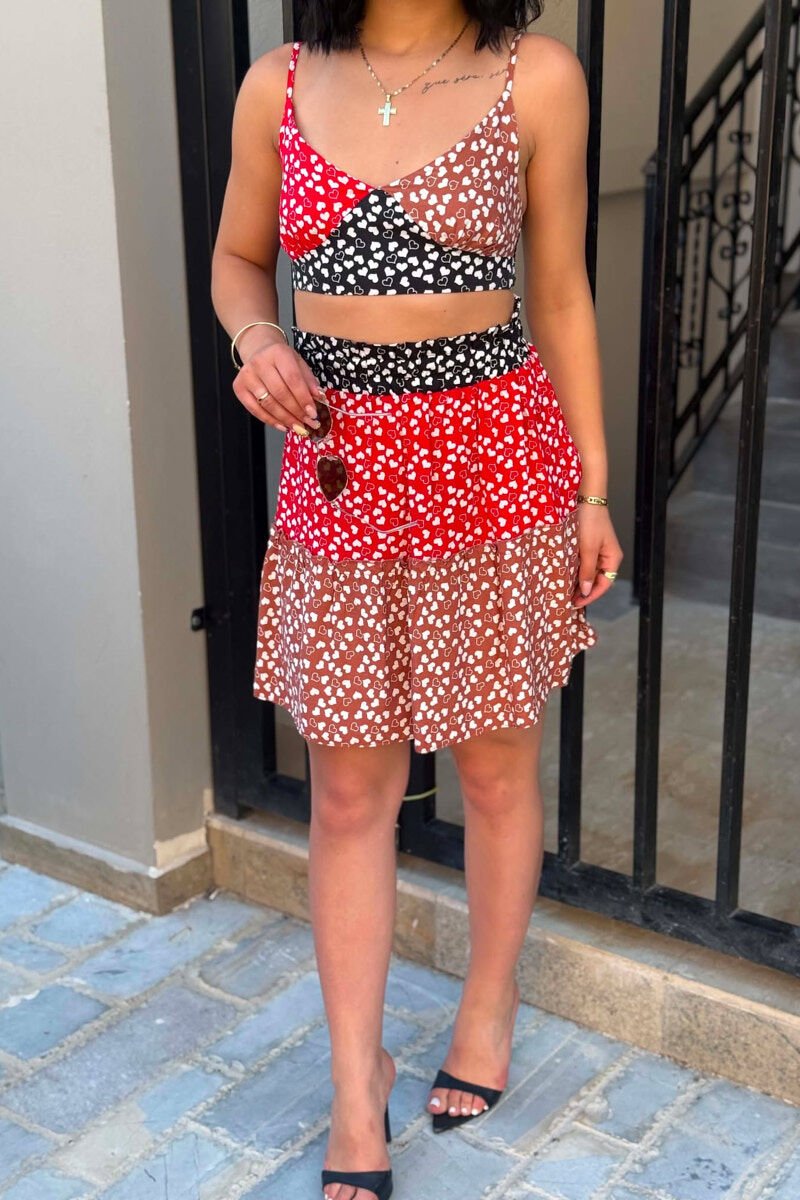 CROP+SKIRT DIFFERET COLORS WOMAN SET MULTIPLE/SHNGJ - 6