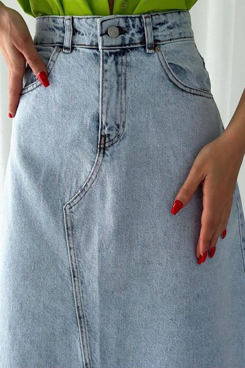 CUT-OFF LONG WOMEN SKIRT LIGHTBLUE/BZ - 3