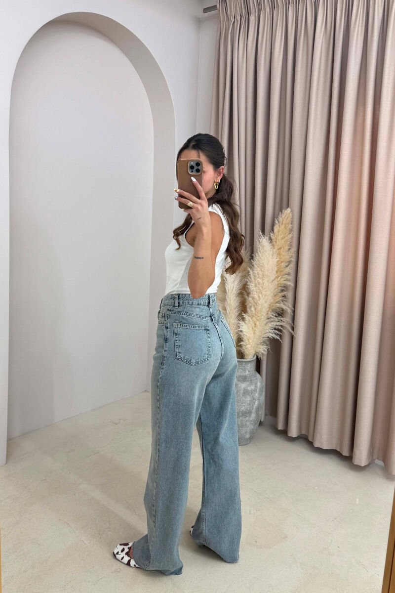 CUTTED EDGES ONE COLOR WOMAN JEANS LIGHTBLUE/BZ - 2