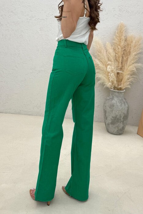 CUTTED EDGES SIMPLE WOMAN JEANS GREEN/JESHILE - 3