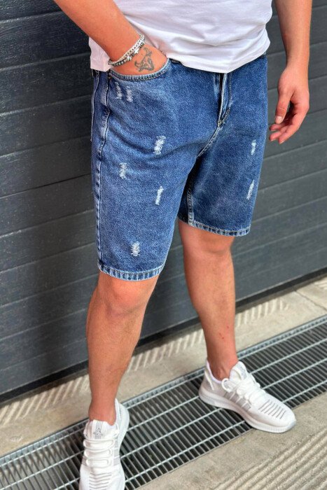 DARK BLUE MAN SHORT JEANS DARK BLUE/BEE - 2