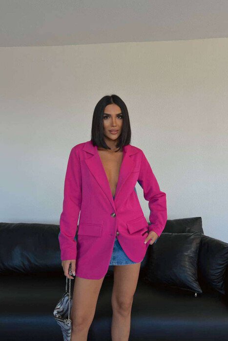 DENIM DETAILS TWO COLOR WOMAN JACKET FUCHSIA/CIKLAMI 