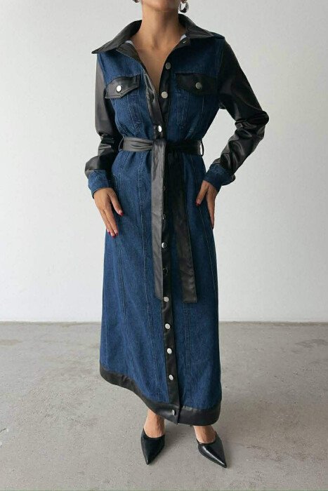 FUSTAN I GJATE XHINS DHE LEKURE PER FEMRA NE NGJYRE TE ZEZE ME BLU - KLAUDIO FASHION