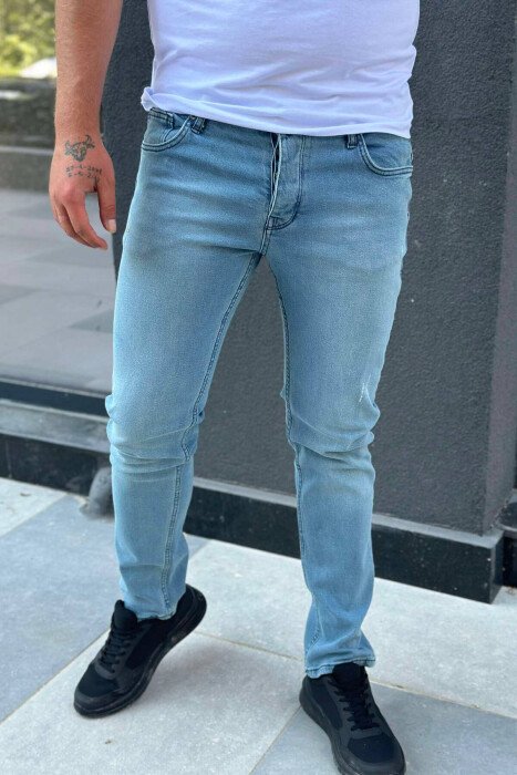 DENIM REGULAR SIMPLE MEN JEANS LIGHTBLUE/BZ - KLAUDIO FASHION