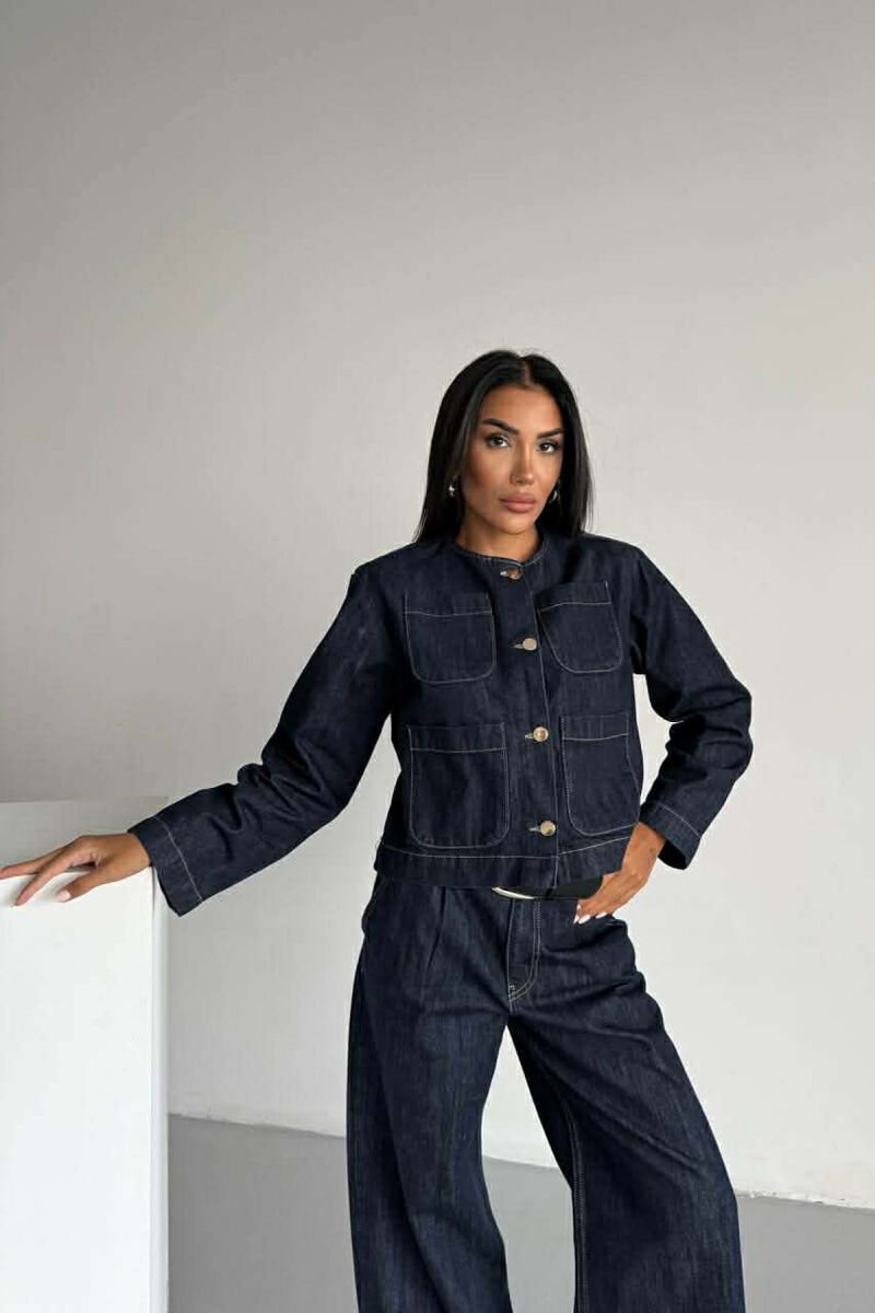 DENIM SHOULDER PADS WOMAN JACKET BLUE/BLU - 6