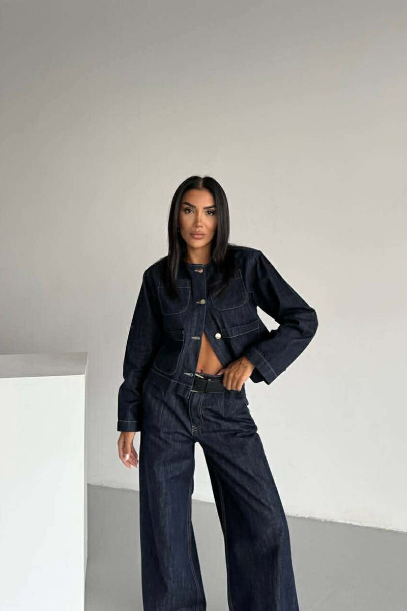 DENIM SHOULDER PADS WOMAN JACKET BLUE/BLU - 7
