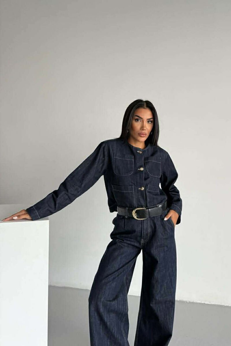 DENIM SHOULDER PADS WOMAN JACKET BLUE/BLU - 8