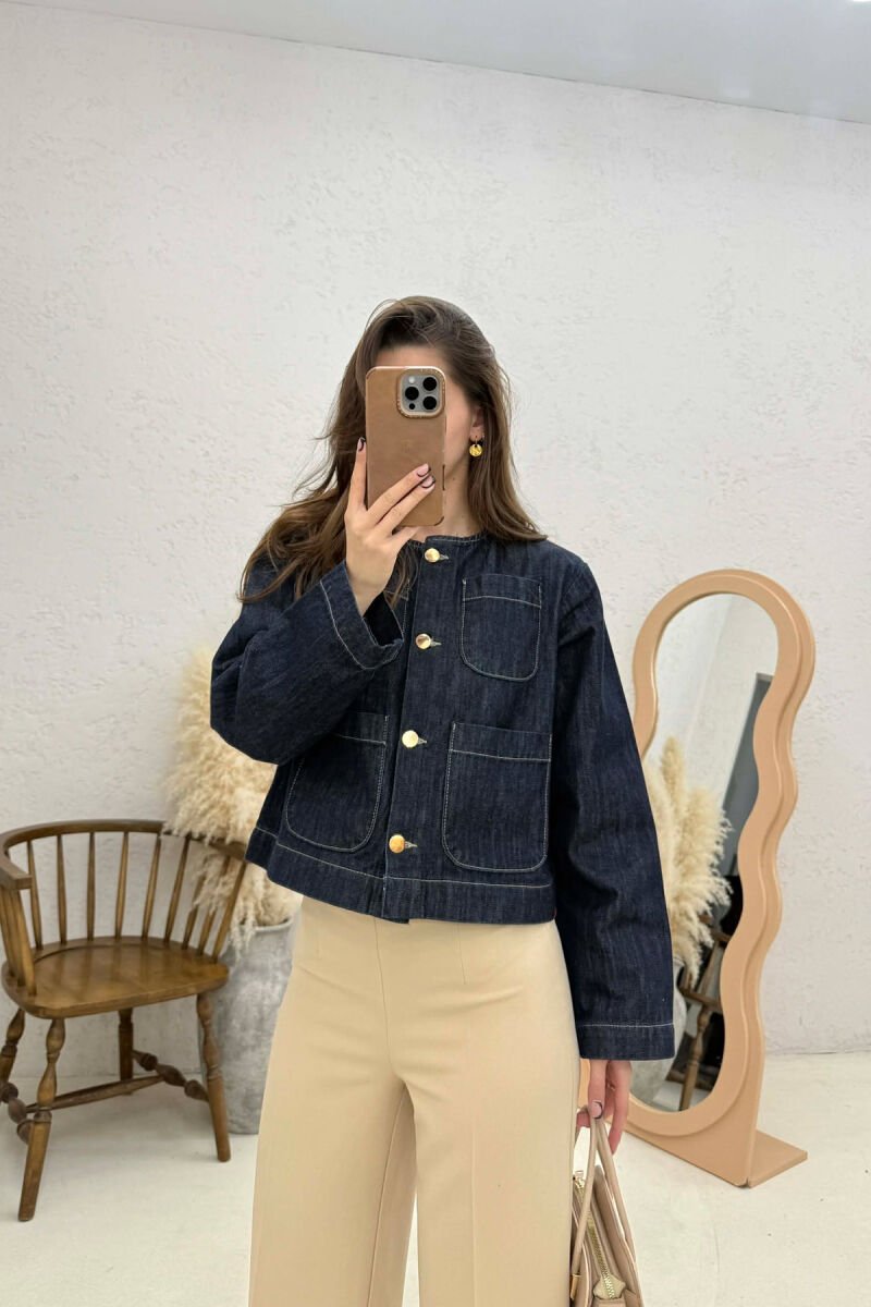 DENIM SHOULDER PADS WOMAN JACKET BLUE/BLU - 2