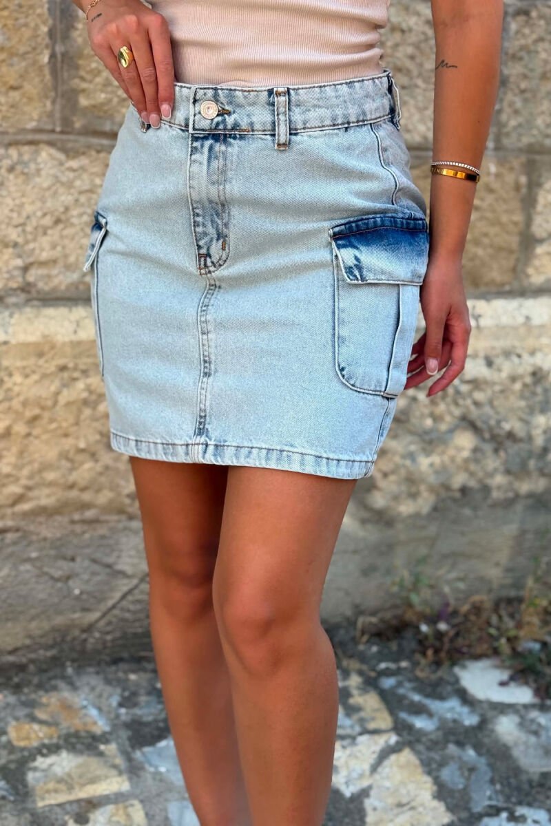 DENIM SIDE POCKETS WOMAN SKIRT BEAUBLUE/BBL - 2