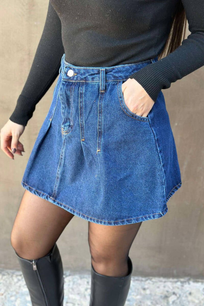 DENIM SIMPLE WOMEN SKIRT BLUE/BLU - 1