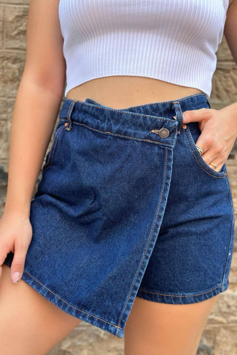 DENIM SIMPLE WOMEN SKORT DARK BLUE/BEE - 1