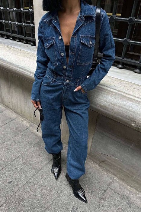 DENIM WOMAN JUMPSUIT BLUE/BLU - KLAUDIO FASHION