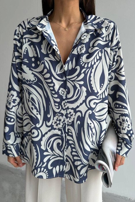 DESIGHN WOMAN SHIRT BLUE/BLU - KLAUDIO FASHION