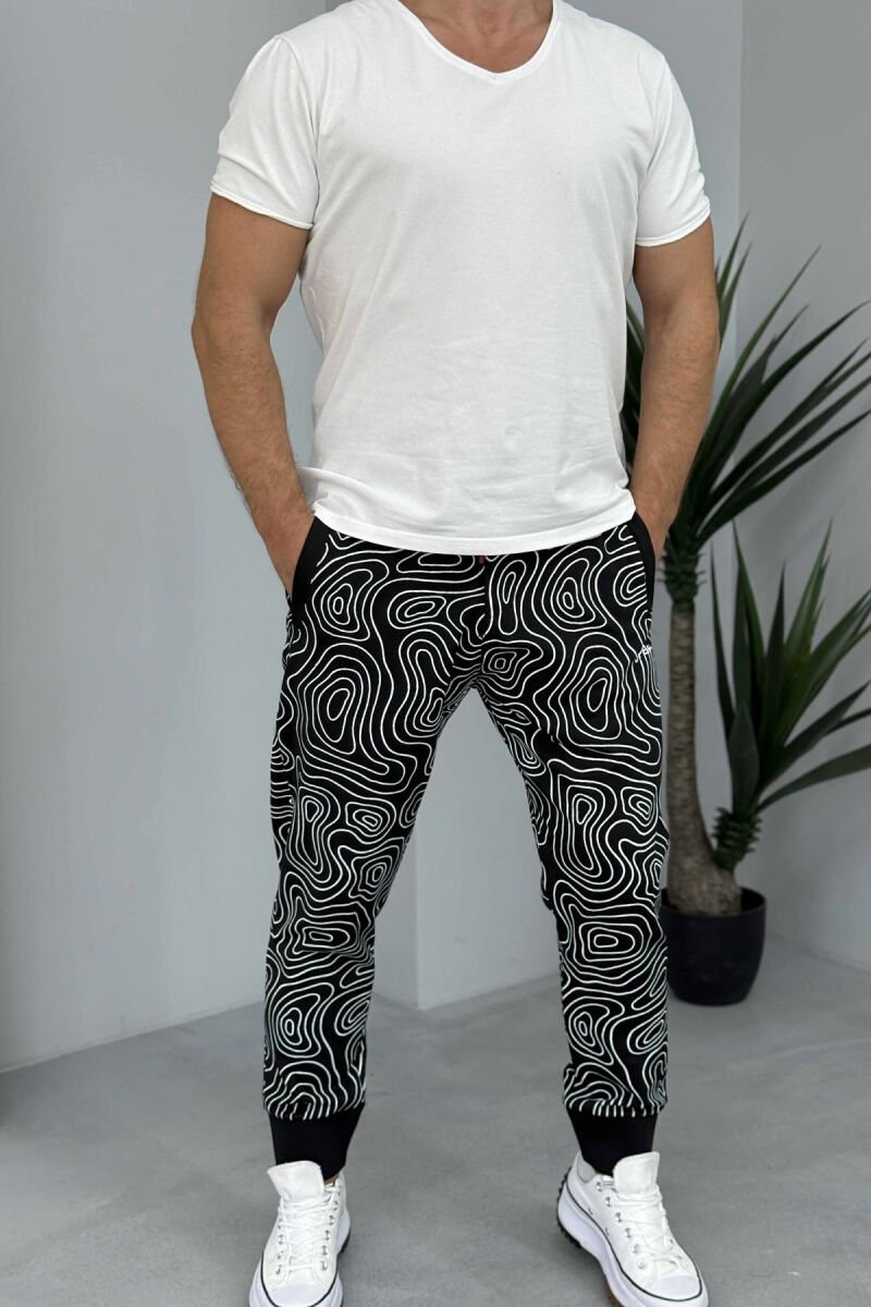 DESIGNED LACINGS MEN PANTS BLACK/ E ZEZE - 1