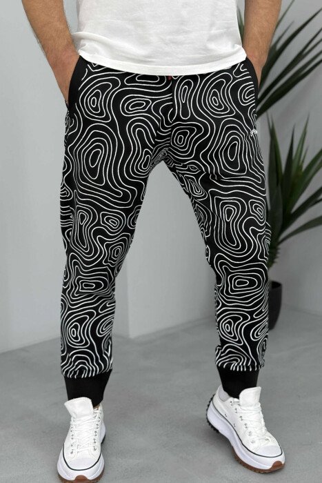 DESIGNED LACINGS MEN PANTS BLACK/ E ZEZE - 2