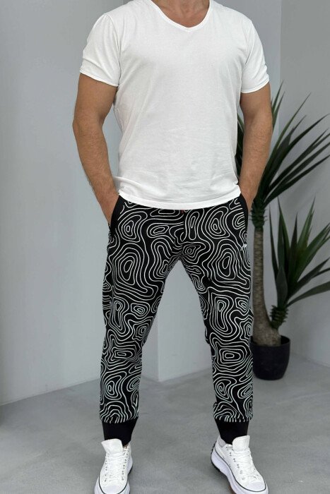 DESIGNED LACINGS MEN PANTS BLACK/ E ZEZE - 