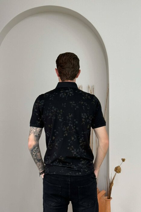 DESIGNED POLO NECK MEN T-SHIRT BLACK/ E ZEZE - 2