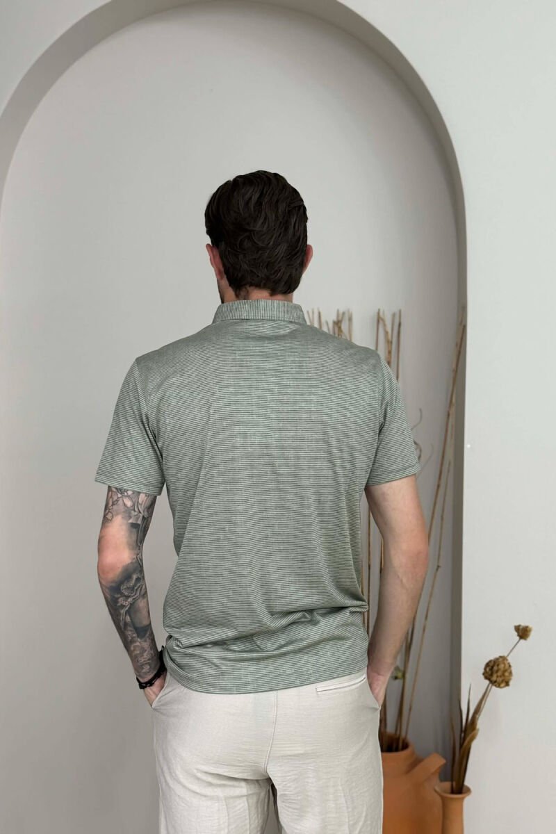DESIGNED POLO NECK MEN T-SHIRT MINT/MENTE - 4