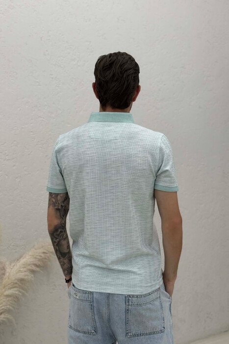 DESIGNED POLO NECK MEN T-SHIRT MINT/MENTE - 2