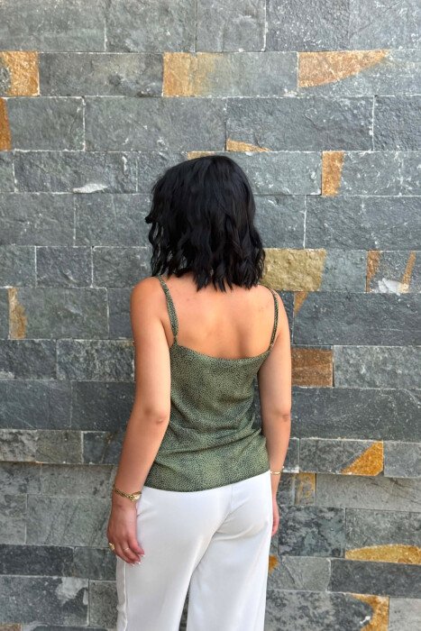 DESIGNED THIN STRAPS WOMAN TANK TOP GREEN/JESHILE - 5