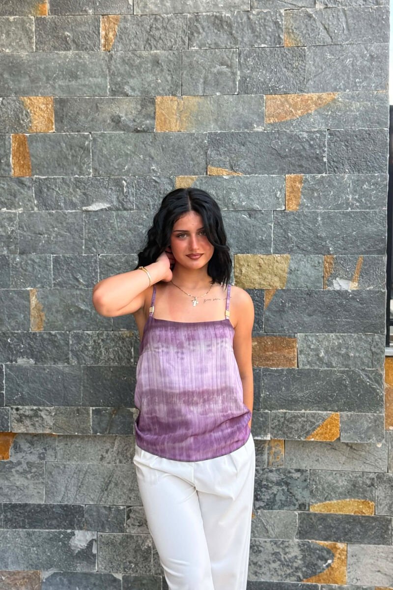 DESIGNED THIN STRAPS WOMAN TANK TOP LIGHT PURPLE/LEZB - 3