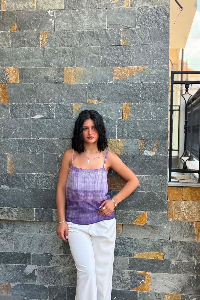 DESIGNED THIN STRAPS WOMAN TANK TOP PURPLE/LEJLA - 1