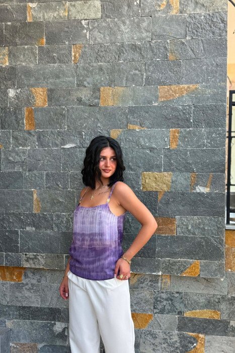 DESIGNED THIN STRAPS WOMAN TANK TOP PURPLE/LEJLA - 2