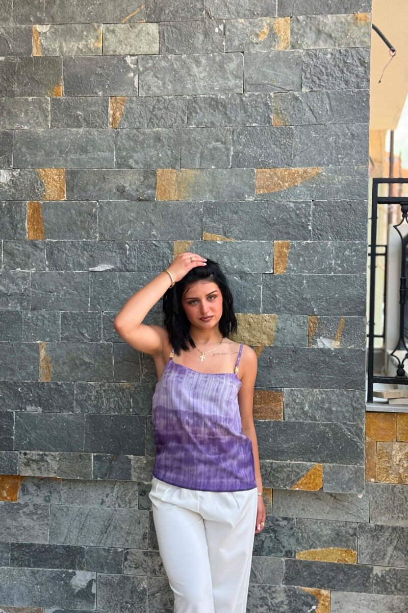DESIGNED THIN STRAPS WOMAN TANK TOP PURPLE/LEJLA - 3